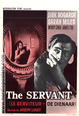 The Servant 1963 movie poster Dirk Bogarde Sarah Miles Wendy Craig Joseph Losey Writer: Harold Pinter