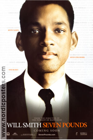 Seven Pounds 2008 movie poster Will Smith Rosario Dawson Woody Harrelson Gabriele Muccino