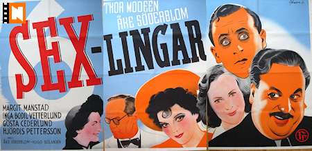 Sexlingar 1942 movie poster Thor Modéen Åke Söderblom Margit Manstad Find more: Large poster Eric Rohman art