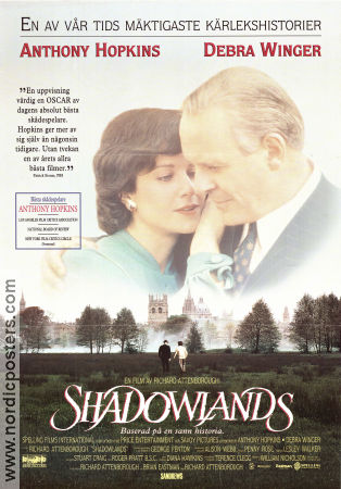 Shadowlands 1993 movie poster Anthony Perkins Debra Winger Richard Attenborough