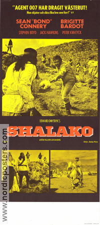 Shalako 1968 movie poster Sean Connery Brigitte Bardot Stephen Boyd Edward Dmytryk Mountains