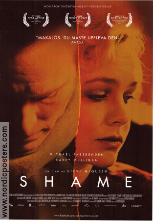 Shame 2011 movie poster Michael Fassbender Carey Mulligan James Badge Dale Steve McQueen