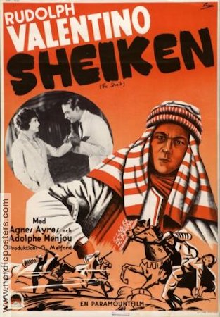 The Sheik 1921 movie poster Rudolph Valentino