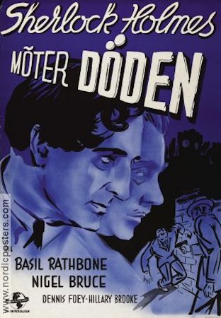 Sherlock Holmes Faces Death 1943 movie poster Basil Rathbone Nigel Bruce Find more: Sherlock Holmes