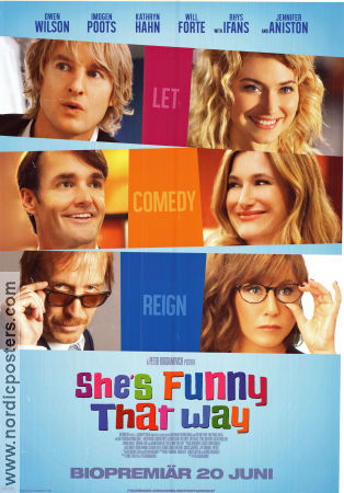 She´s Funny That Way 2014 movie poster Imogen Poots Owen Wilson Jennifer Aniston Peter Bogdanovich