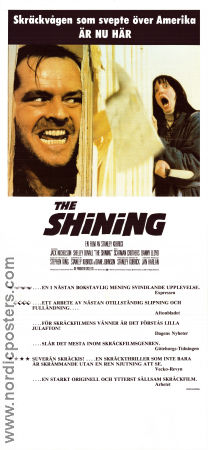 The Shining 1980 movie poster Jack Nicholson Shelley Duvall Danny Lloyd Stanley Kubrick Writer: Stephen King