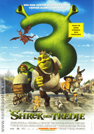 Shrek the Third 2007 movie poster Mike Myers Chris Miller Animation 3-D