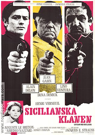 Le clan des Siciliens 1970 movie poster Alain Delon Jean Gabin Irina Demick