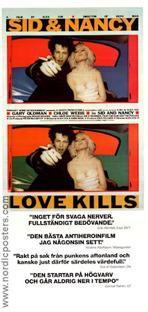 Sid and Nancy 1987 movie poster Gary Oldman Chloe Webb Sex Pistols Sid Vicious Punk