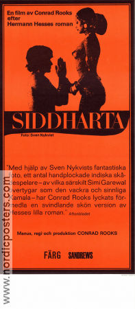 Siddharta 1972 movie poster Shashi Kapoor Simi Garewal Romesh Sharma Conrad Rooks Country: India