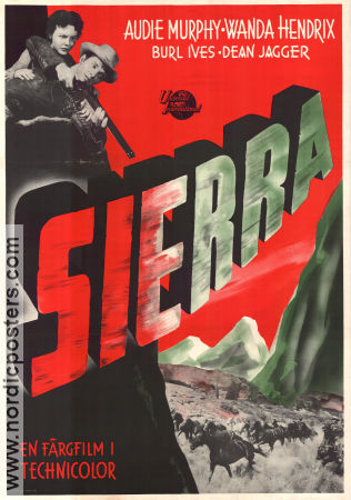 Sierra 1950 movie poster Audie Murphy Wanda Hendrix Burl Ives Alfred E Green Mountains
