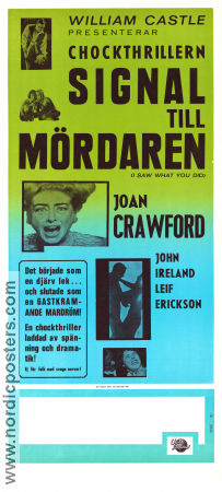 I Saw What You Did 1965 movie poster Joan Crawford John Ireland Leif Erickson William Castle