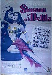 Samson and Delilah 1951 movie poster Hedy Lamarr Victor Mature Cecil B DeMille