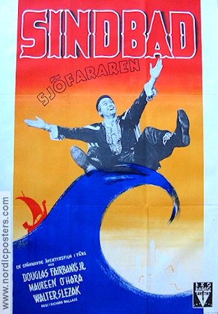 Sinbad the Sailor 1947 movie poster Douglas Fairbanks Jr Maureen O´Hara Walter Slezak Richard Wallace Adventure and matine