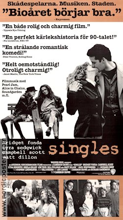Singles 1992 poster Bridget Fonda Campbell Scott Matt Dillon Cameron Crowe Romantik