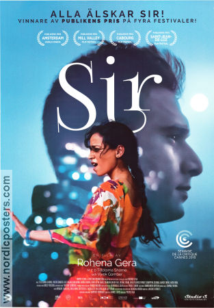 Sir 2018 movie poster Tillotama Shome Vivek Gomber Geetanjali Kulkarni Rohena Gera Country: India