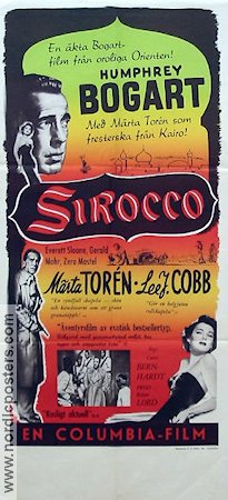 Sirocco 1951 movie poster Humphrey Bogart Lee J Cobb Märta Torén Curtis Bernhardt Film Noir