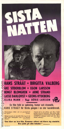 Sista natten 1956 movie poster Hans Strååt Birgitta Valberg Bengt Blomgren Börje Larsson