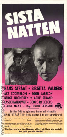 Sista natten 1956 poster Hans Strååt Birgitta Valberg Bengt Blomgren Börje Larsson