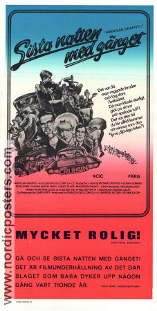 American Graffiti 1973 movie poster Richard Dreyfuss Ron Howard Harrison Ford Wolfman Jack George Lucas Rock and pop Cult movies