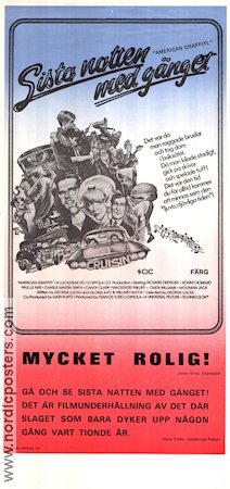 American Graffiti 1973 movie poster Richard Dreyfuss Ron Howard Harrison Ford Wolfman Jack George Lucas Rock and pop Cars and racing Cult movies