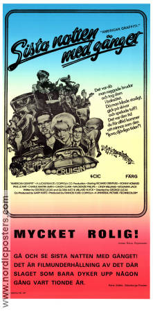 American Graffiti 1973 movie poster Richard Dreyfuss Ron Howard Harrison Ford Wolfman Jack George Lucas Rock and pop Cars and racing Cult movies