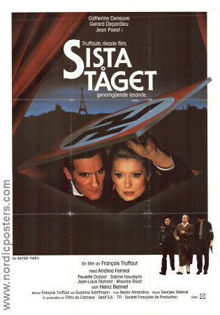 Sista tåget 1980 poster Catherine Deneuve Gerard Depardieu Jean Poiret Francois Truffaut Hitta mer: Nazi Tåg