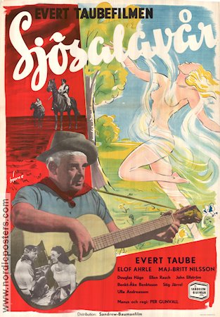 Sjösalavår 1949 movie poster Evert Taube Elof Ahrle Stig Järrel Maj-Britt Nilsson Instruments Artistic posters