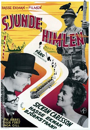 Sjunde himlen 1956 movie poster Sickan Carlsson Gunnar Björnstrand Hasse Ekman Travel