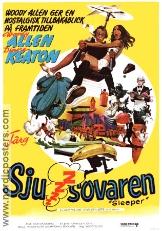 Sjusovaren 1973 poster Diane Keaton John Beck Woody Allen Affischkonstnär: Robert E McGinnis