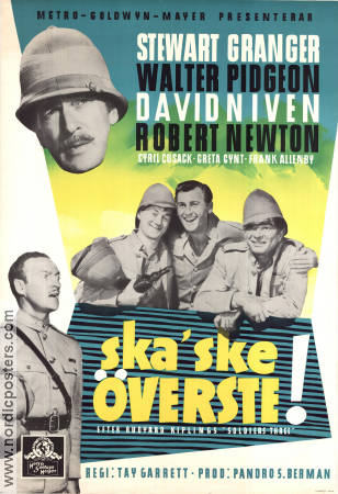 Ska ske överste 1951 poster Stewart Granger Walter Pidgeon David Niven Tay Garnett Krig