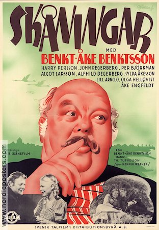 Skåningar 1944 movie poster Bengt-Åke Bengtsson Harry Persson Eric Rohman art