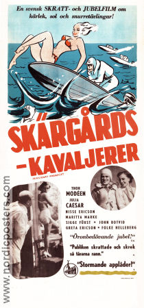 Skärgårdskavaljerer Pensionat Paradiset 1937 movie poster Thor Modéen Julia Caesar Lili Ziedner Weyler Hildebrand Skärgård Ships and navy
