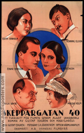 Skeppargatan 40 1925 movie poster Einar Hanson Mona Mårtensson