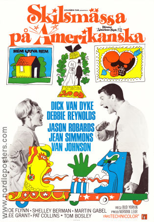 Skilsmässa på amerikanska 1967 poster Dick Van Dyke Debbie Reynolds Jason Robards Bud Yorkin