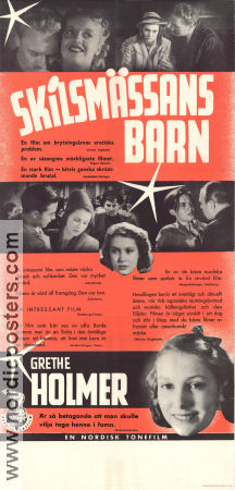 Skilsmissens börn 1939 movie poster Grethe Holmer Mathilde Nielsen Johannes Meyer Benjamin Christensen Denmark