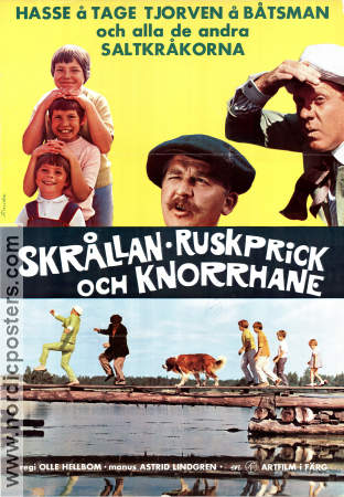 Skrållan Ruskprick och Knorrhane 1967 movie poster Maria Johansson Hans Alfredson Tage Danielsson Olle Hellbom Dogs Find more: Saltkråkan Writer: Astrid Lindgren Skärgård