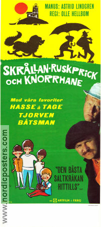 Skrållan Ruskprick och Knorrhane 1967 poster Maria Johansson Hans Alfredson Tage Danielsson Olle Hellbom Hitta mer: Saltkråkan Text: Astrid Lindgren Skärgård