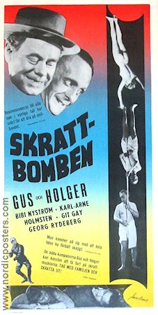 Skrattbomben 1954 movie poster Gus och Holger Gus Dahlström Holger Höglund Karl-Arne Holmsten Börje Larsson