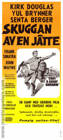 Skuggan av en jätte 1966 poster Kirk Douglas John Wayne Frank Sinatra Yul Brynner Senta Berger Melville Shavelson Krig