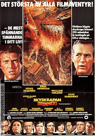 The Towering Inferno 1974 movie poster Steve McQueen Paul Newman William Holden Faye Dunaway John Guillermin Fire