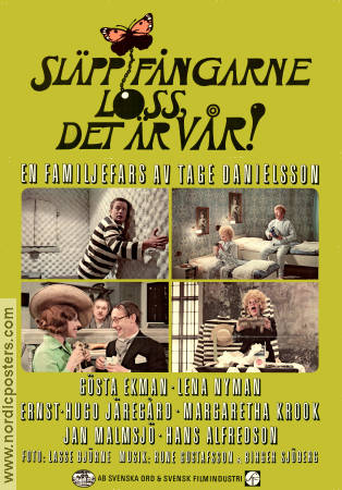 Släpp fångarne loss det är vår 1975 movie poster Lena Nyman Gösta Ekman Ernst-Hugo Järegård Tage Danielsson Production: AB Svenska Ord
