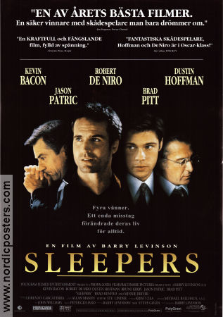 Sleepers 1996 poster Robert De Niro Dustin Hoffman Kevin Bacon Brad Pitt Barry Levinson