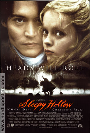Sleepy Hollow 1999 poster Johnny Depp Christina Ricci Miranda Richardson Michael Gambon Christopher Walken Tim Burton