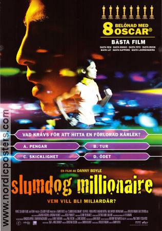 Slumdog Millionaire 2008 poster Dev Patel Freida Pinto Saurabh Shukla Danny Boyle Filmen från: India Asien