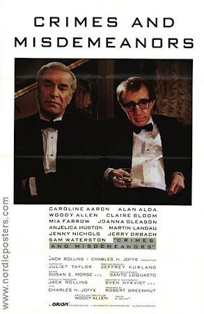 Crimes and Misdemeanors 1989 movie poster Alan Alda Woody Allen