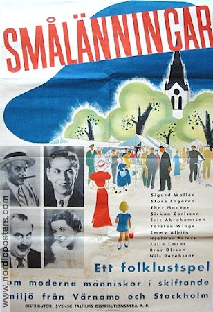 Smålänningar 1935 movie poster Sigurd Wallén Sture Lagerwall Sickan Carlsson Thor Modéen