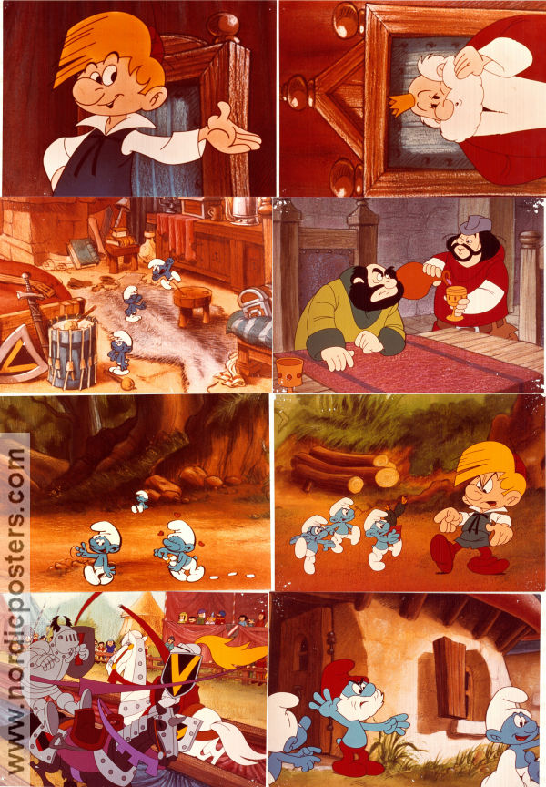 La flute a six schtroumpfs 1976 lobby card set Smurfarna Smurferna Smurfs Peyo Country: Belgium Animation From comics