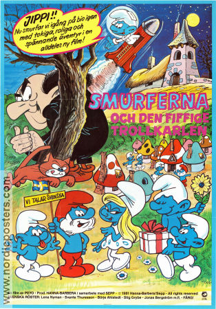 The Smurfs 1981 movie poster Smurferna Smurfs Ray Patterson Production: Hanna-Barbera Animation From comics