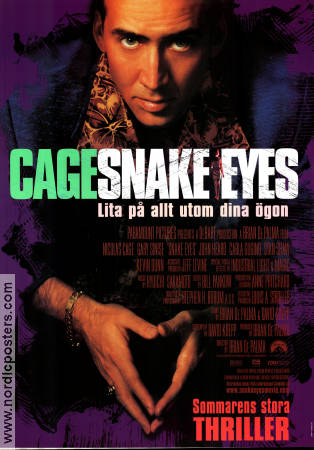 Snake Eyes 1998 movie poster Nicolas Cage Gary Sinise John Heard Brian De Palma Gambling